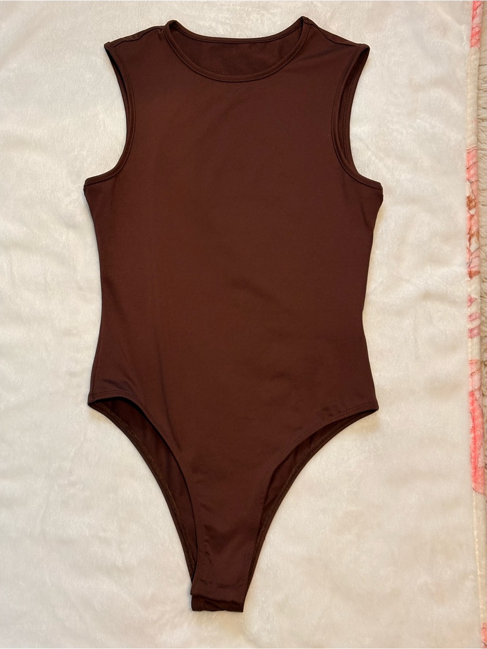 Women Sleeveless Brown One-Piece Bodysuit